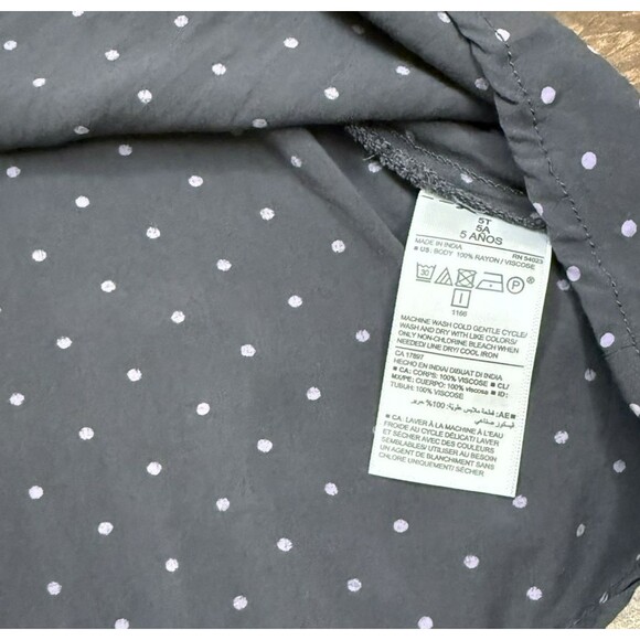 Toddler Girl's Old Navy Toddler Polka Dot Gray Lavender Swing Dress 3T - Picture 6 of 7